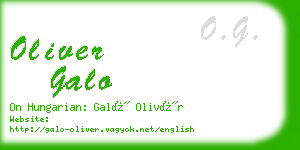 oliver galo business card